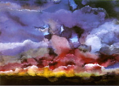 Explosion, 1998, Acryl auf Papier, 50 x 63 cm